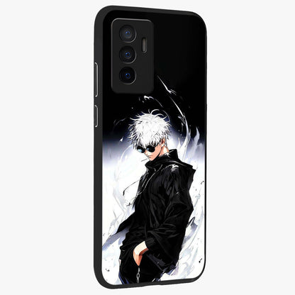 Limitless Shadow King Glass Case upright view showcasing bold shadow warrior artwork with epic fantasy theme.