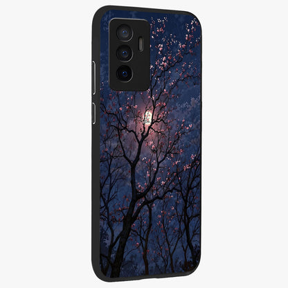 Twilight Sakura Serenade Glass Case upright view showcasing beautiful cherry blossom artwork with serene evening theme.