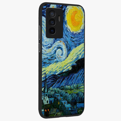 Van Gogh Art Glass Case upright view showcasing expressive painting style artwork with timeless artistic theme.