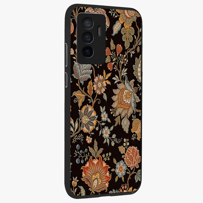 Vintage Floral Dream Glass Case upright view showcasing delicate floral artwork with timeless vintage theme.