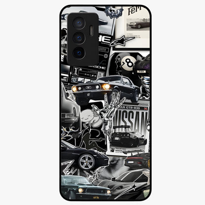 Aesthetic Dark Love Glass Case showing flat back view with dark romantic artwork and glossy glass finish.