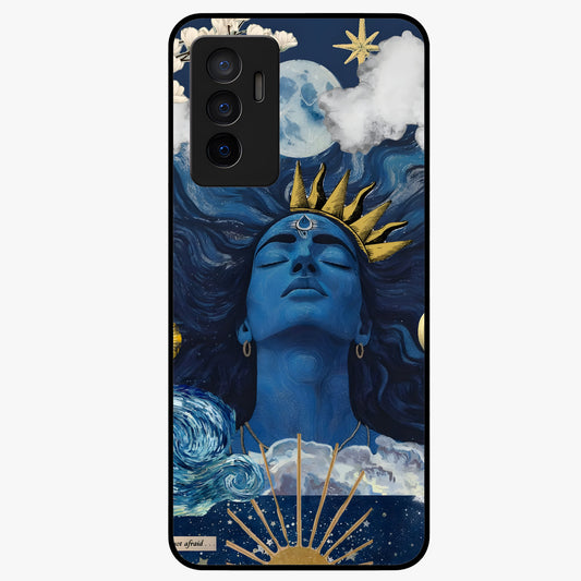 Aesthetic Lord Shiva Glass Case showing flat back view with divine Shiva artwork and glossy glass finish.