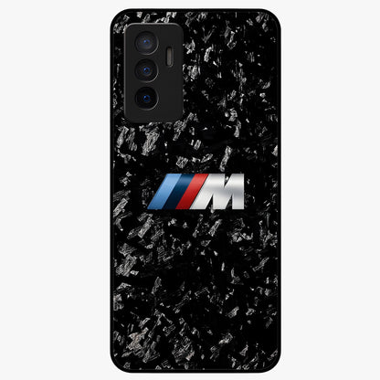 Carbon Speed Mark Glass Case showing flat back view with sporty carbon pattern artwork and glossy glass finish.