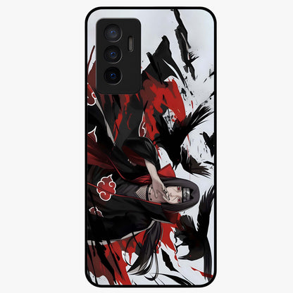 Crimson Crow Illusion Glass Case showing flat back view with artistic crow illusion artwork and glossy glass finish.