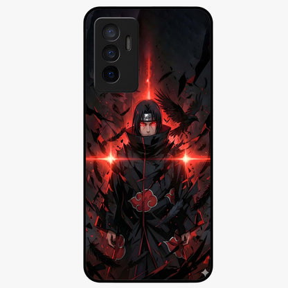 Focused Blade Discipline Glass Case showing flat back view with warrior sword themed artwork and glossy glass finish.