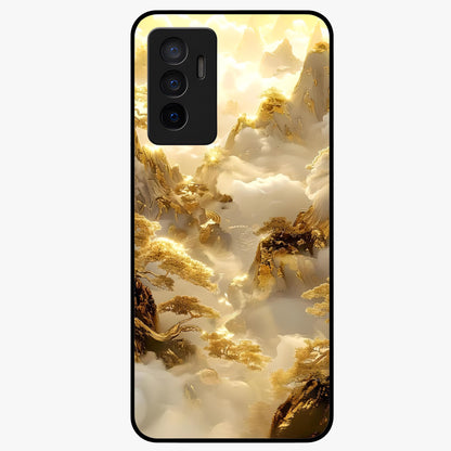 Gates Of Illumination Glass Case showing flat back view with mystical illuminated gate artwork and glossy glass finish.