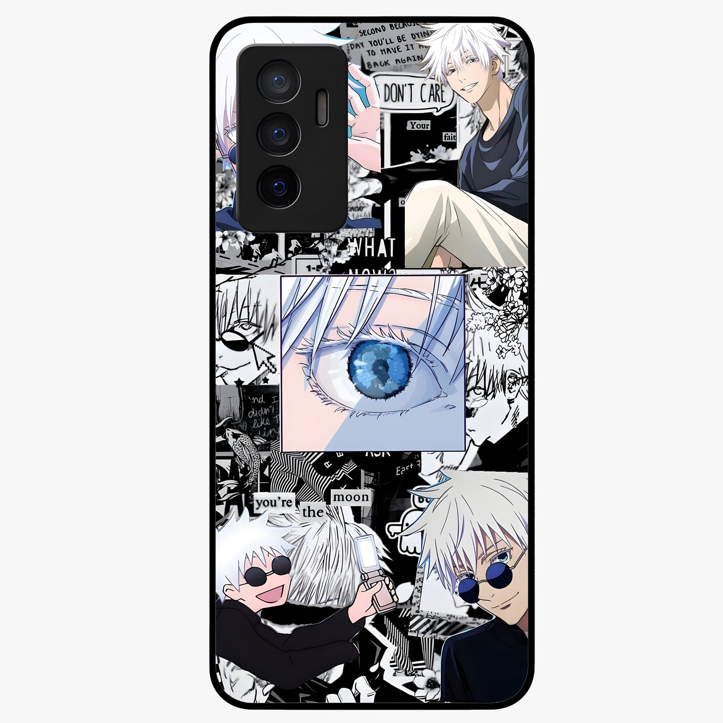 Infinity Sorcerer Chaos Glass Case showing flat back view with mystical sorcerer themed artwork and glossy glass finish.