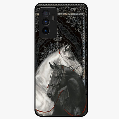 Majestic Ride Legacy Glass Case showing flat back view with powerful automotive inspired artwork and glossy glass finish.