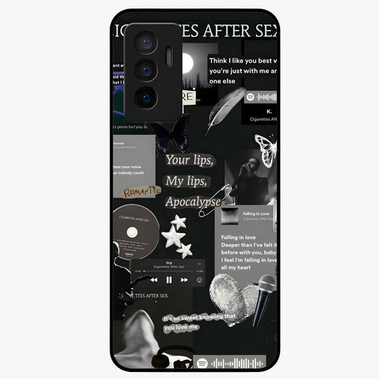 Midnight Love Echo Glass Case showing flat back view with romantic midnight themed artwork and glossy glass finish.