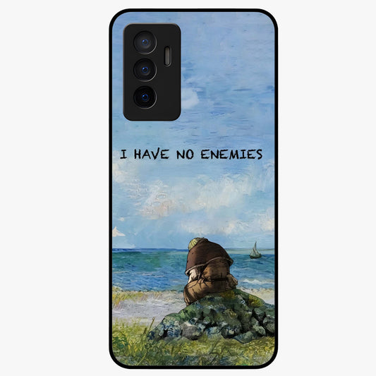 Peace Beyond War Glass Case showing flat back view with symbolic peace themed artwork and glossy glass finish.