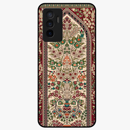Persian Inspired Glass Case showing flat back view with ornate Persian style pattern artwork and glossy glass finish.