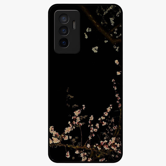 Petal Moon Light With Custom Name Glass Case showing flat back view with floral moonlight artwork and personalized name design.