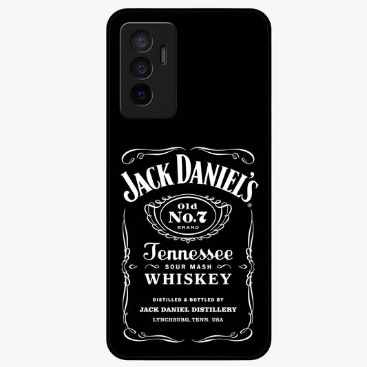 Vintage Whiskey Heritage Glass Case showing flat back view with classic whiskey inspired artwork and glossy glass finish.