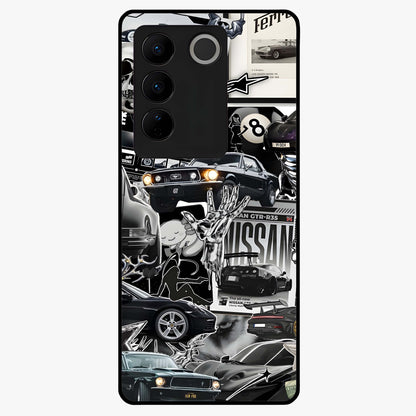Aesthetic Dark Love Glass Case showing flat back view with dark romantic artwork and glossy glass finish.