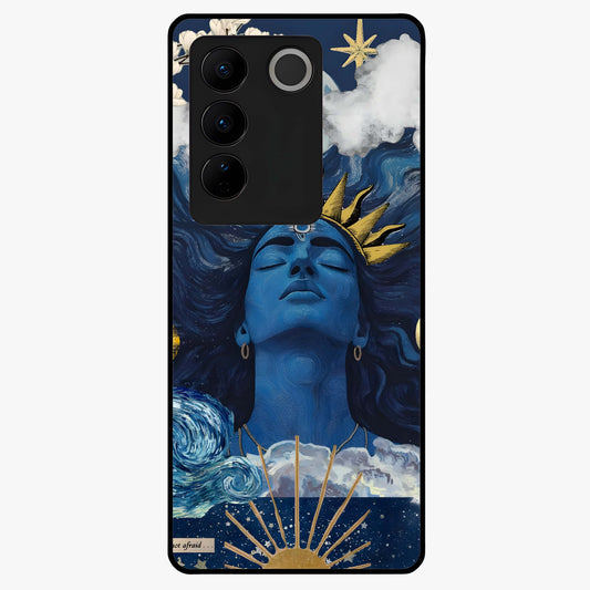 Aesthetic Lord Shiva Glass Case showing flat back view with divine Shiva artwork and glossy glass finish.