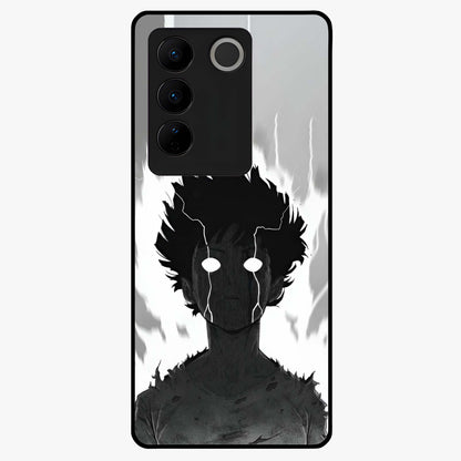 Awakened Inner Rage Glass Case showing flat back view with intense artistic artwork and glossy glass finish.