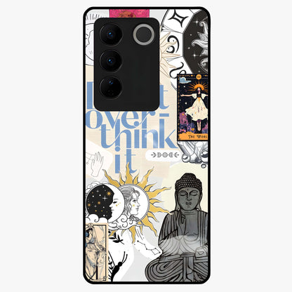 Ethereal Thoughts Glass Case showing flat back view with dreamy artistic artwork and glossy glass finish.