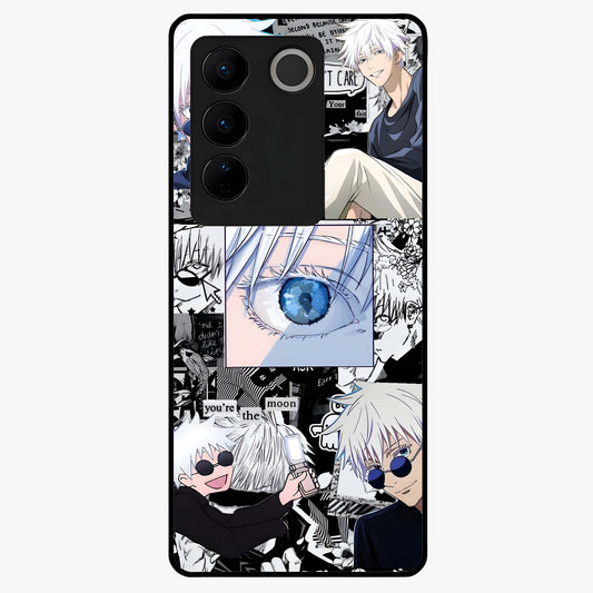 Infinity Sorcerer Chaos Glass Case showing flat back view with mystical sorcerer themed artwork and glossy glass finish.