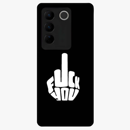 Rebel Mode On Glass Case showing flat back view with bold rebellious typography artwork and glossy glass finish.