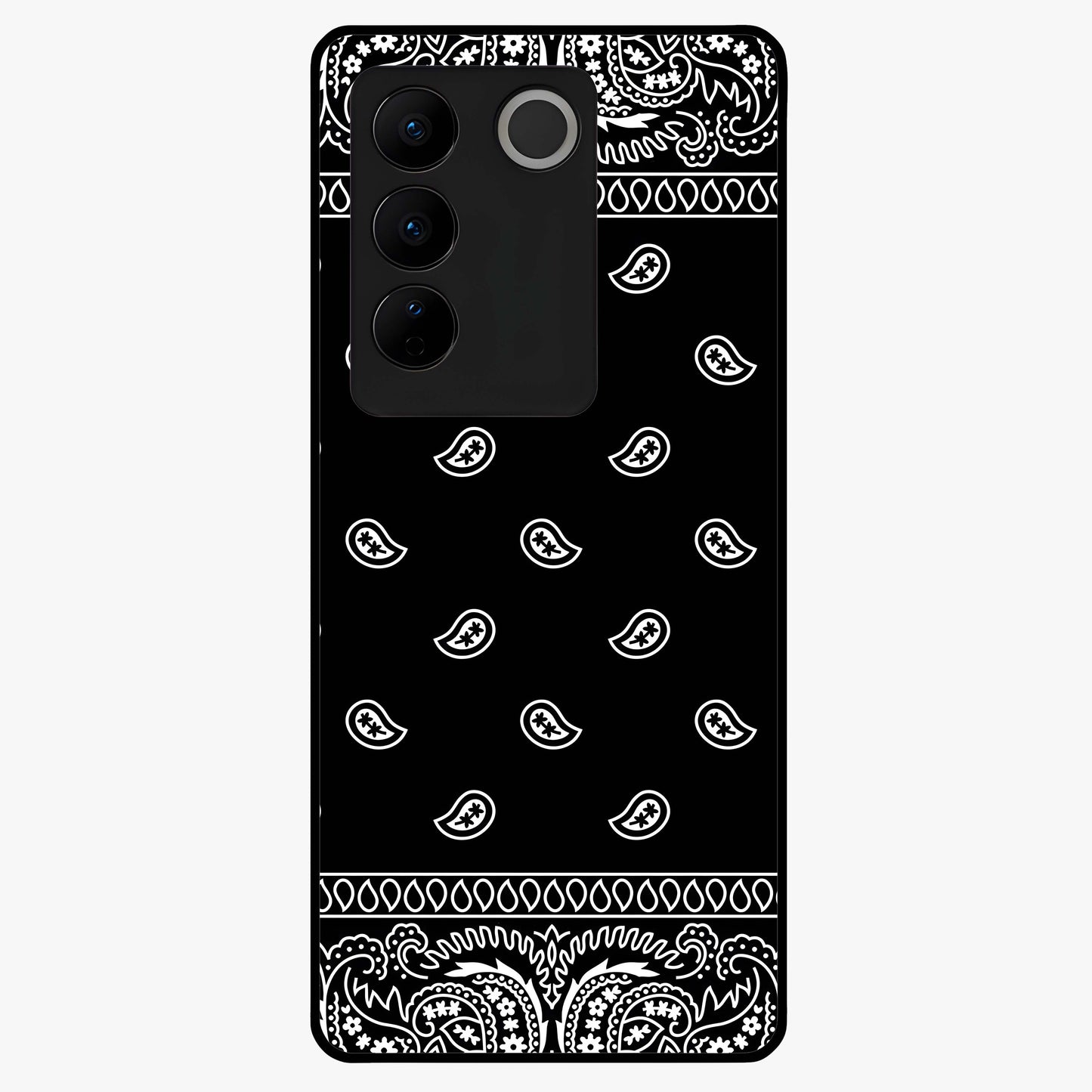 Retro Rebel Threads Glass Case showing flat back view with vintage street style artwork and glossy glass finish.