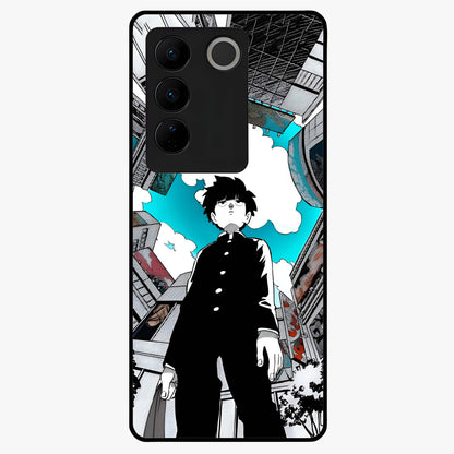 Silent Psychic Awakening Glass Case showing flat back view with mystical psychic themed artwork and glossy glass finish.