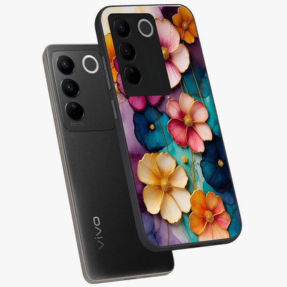 Artlyn Grace Flower Pattern Glass Case displayed in angled mockup highlighting delicate flower pattern design and smooth glass surface.