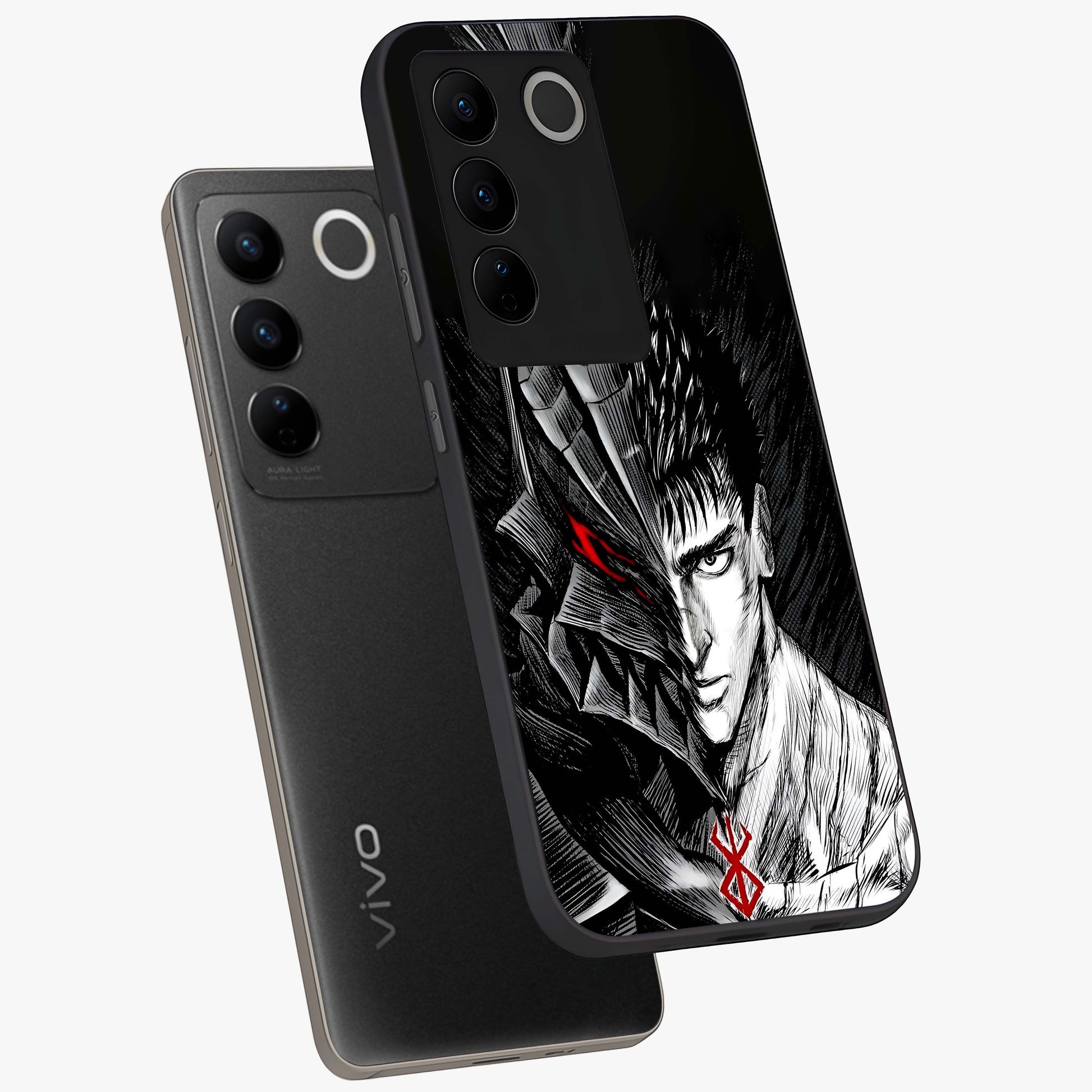 Berserker Blood Oath Glass Case displayed in angled mockup highlighting dark fantasy graphic design and powerful theme.