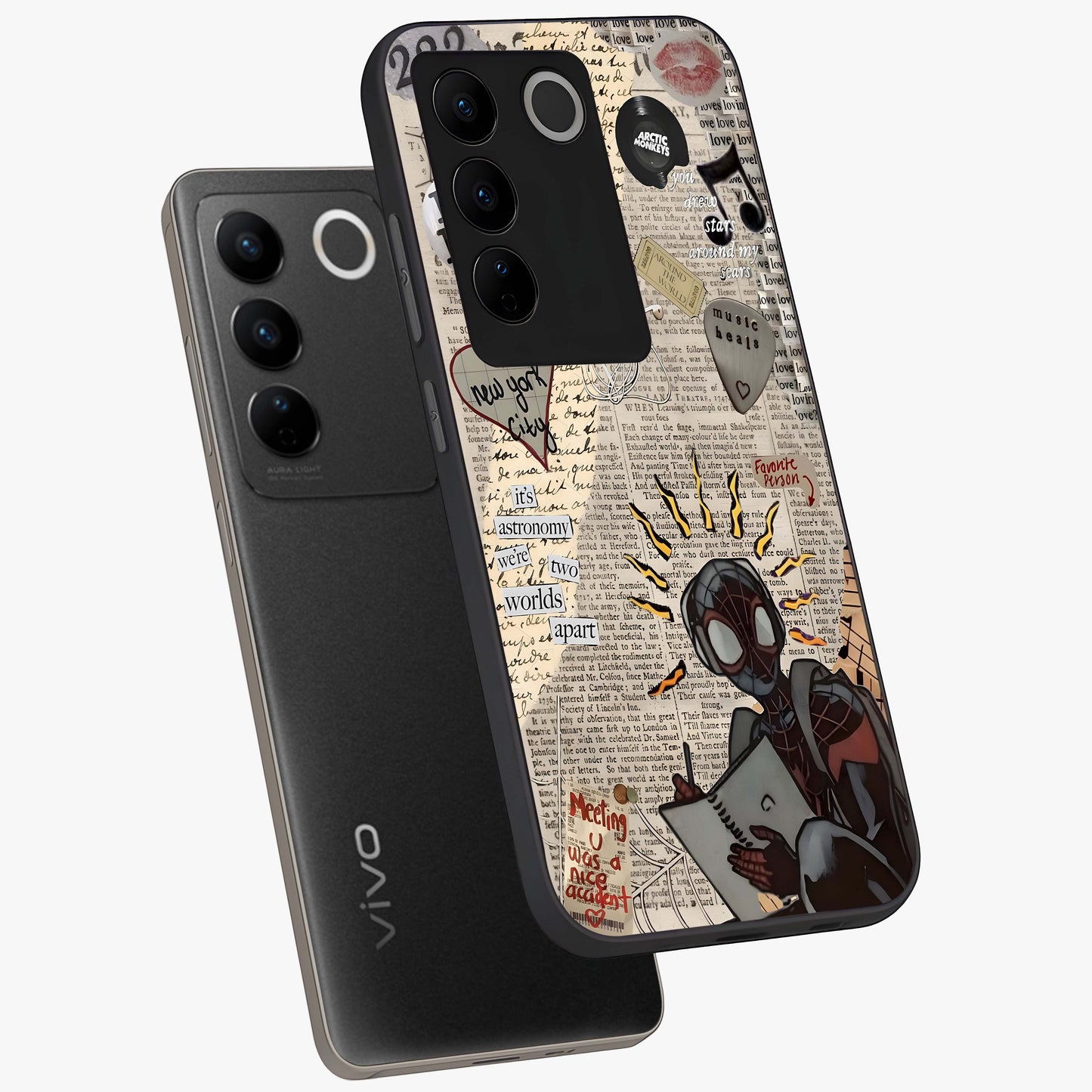 City Dream Sketch Glass Case displayed in angled mockup highlighting minimal city illustration with aesthetic sketch style.