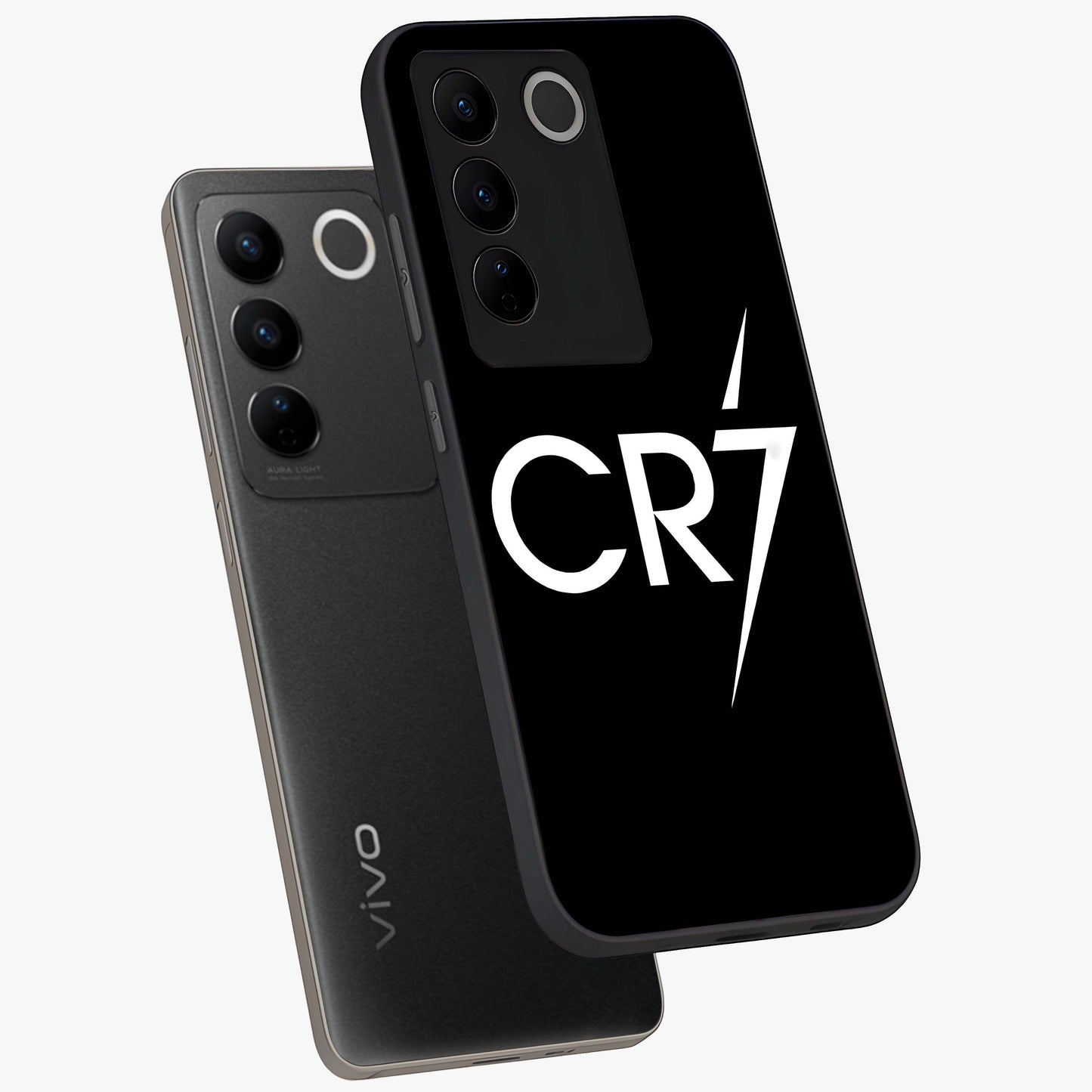 Cr7 Elite Strike Glass Case displayed in angled mockup highlighting powerful sports graphic with bold athletic theme.
