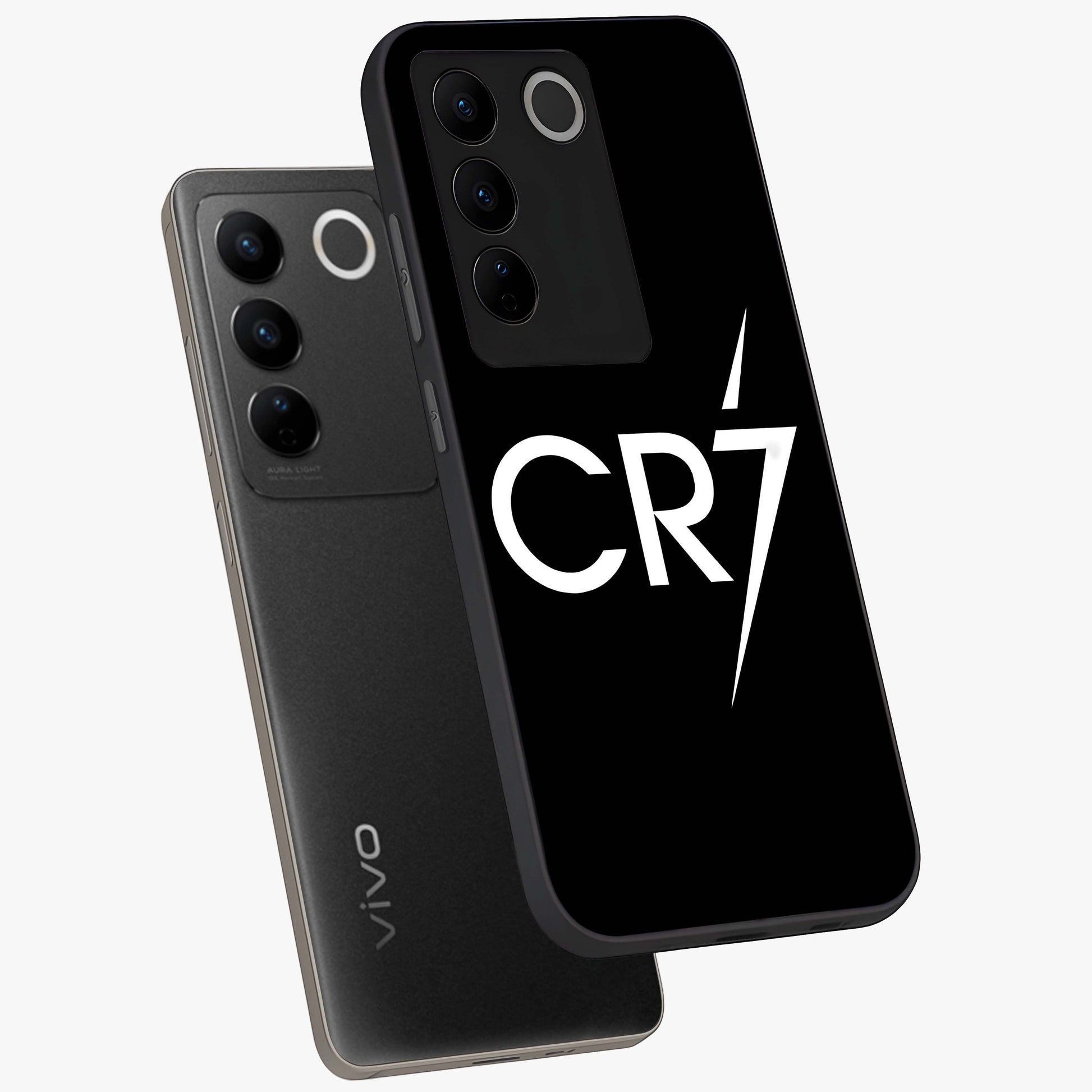 Cr7 Elite Strike Glass Case displayed in angled mockup highlighting powerful sports graphic with bold athletic theme.