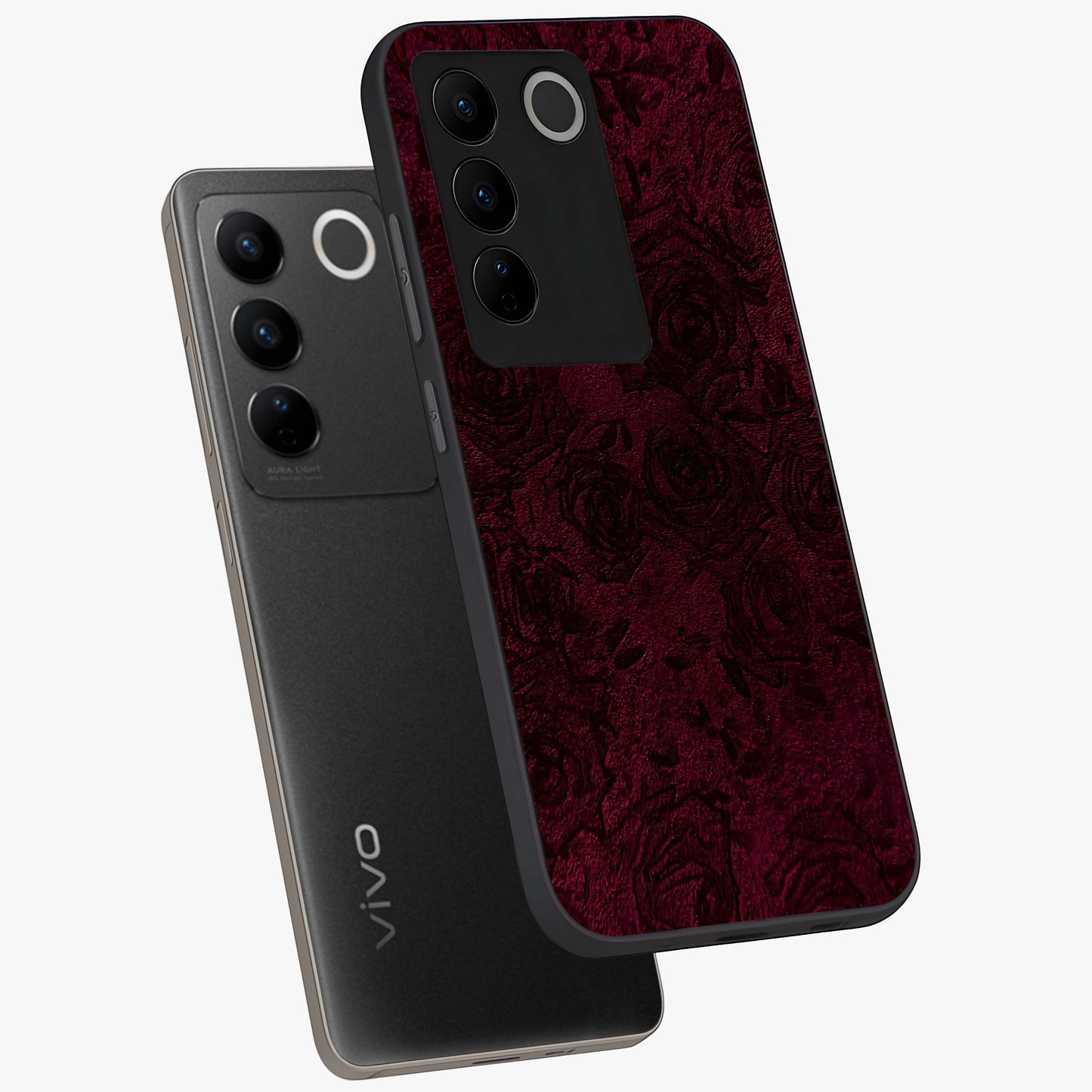 Crimson Fade Flow Glass Case displayed in angled mockup highlighting smooth gradient design with modern aesthetic style.