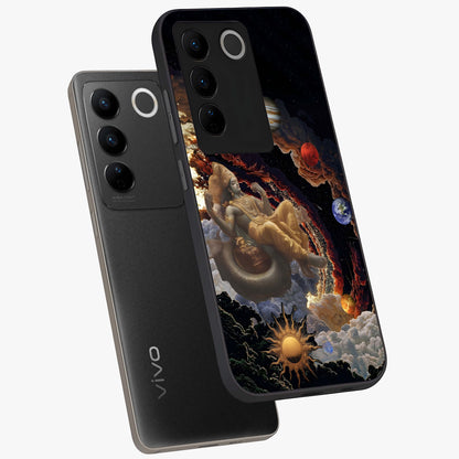Galactic Divine God Glass Case displayed in angled mockup highlighting powerful celestial deity illustration with galactic aesthetic.