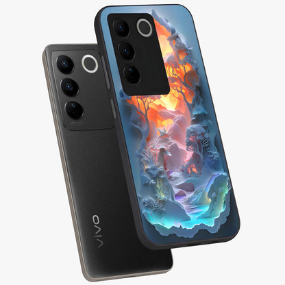Glow Forest Portal Glass Case displayed in angled mockup highlighting mystical forest design with magical glowing aesthetic.