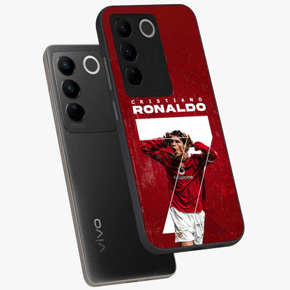 Goal Celebration Legacy Glass Case displayed in angled mockup highlighting energetic sports celebration design with bold athletic theme.