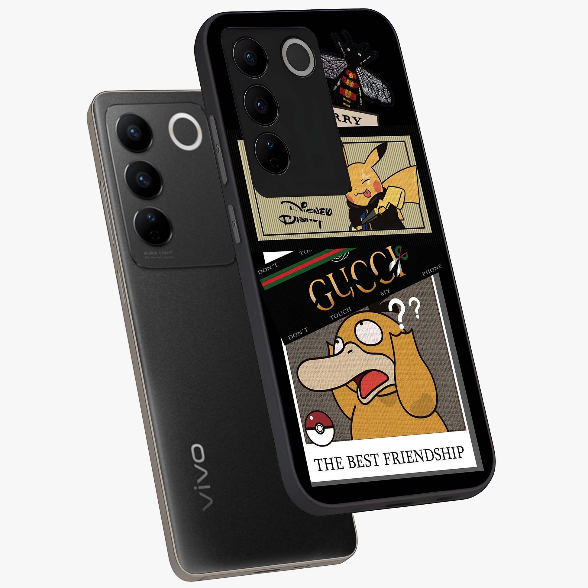 Gucci Play Mashup Glass Case displayed in angled mockup highlighting stylish fashion mashup design with bold aesthetic.