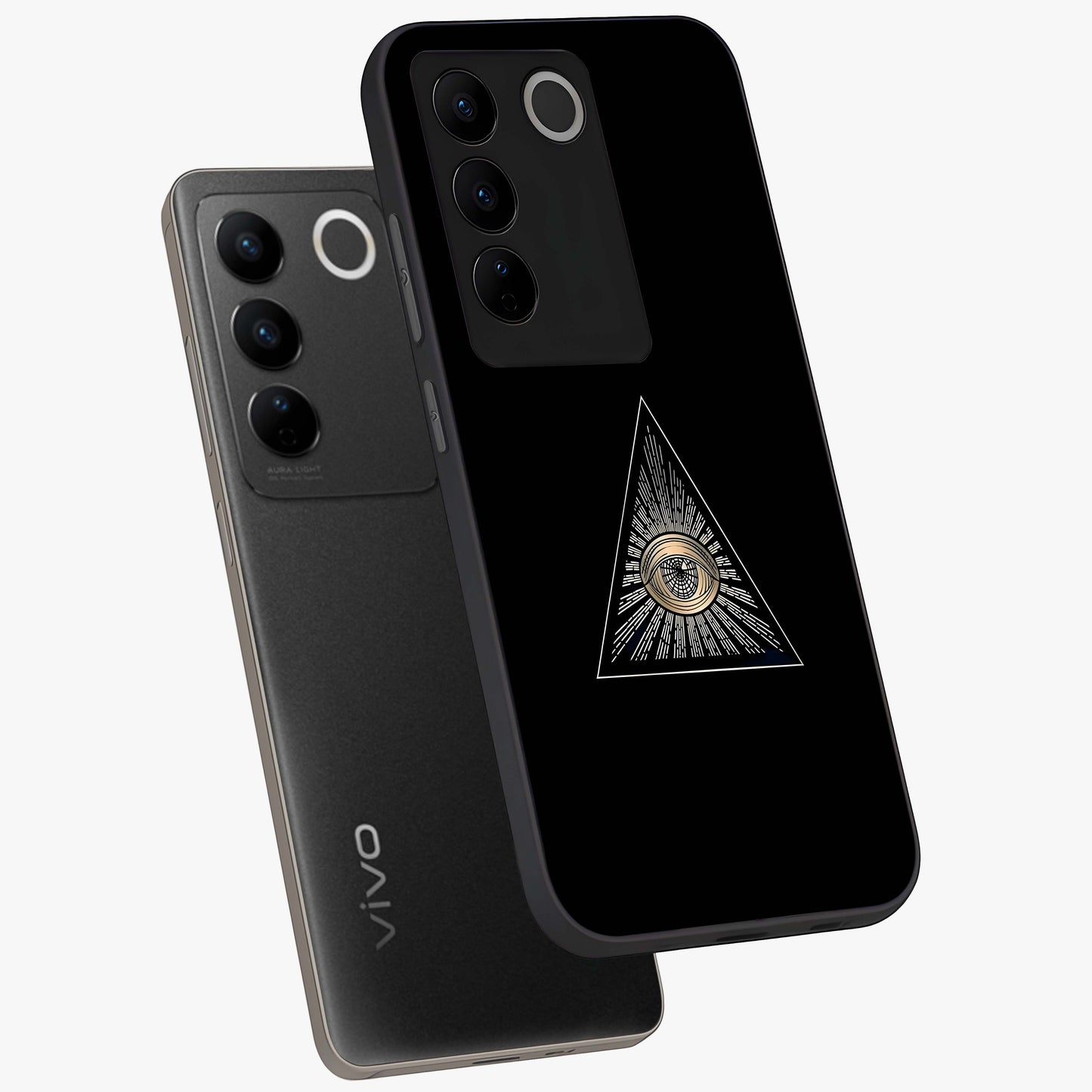 Illuminati Evil Glass Case displayed in angled mockup highlighting dark occult inspired design with bold aesthetic style.