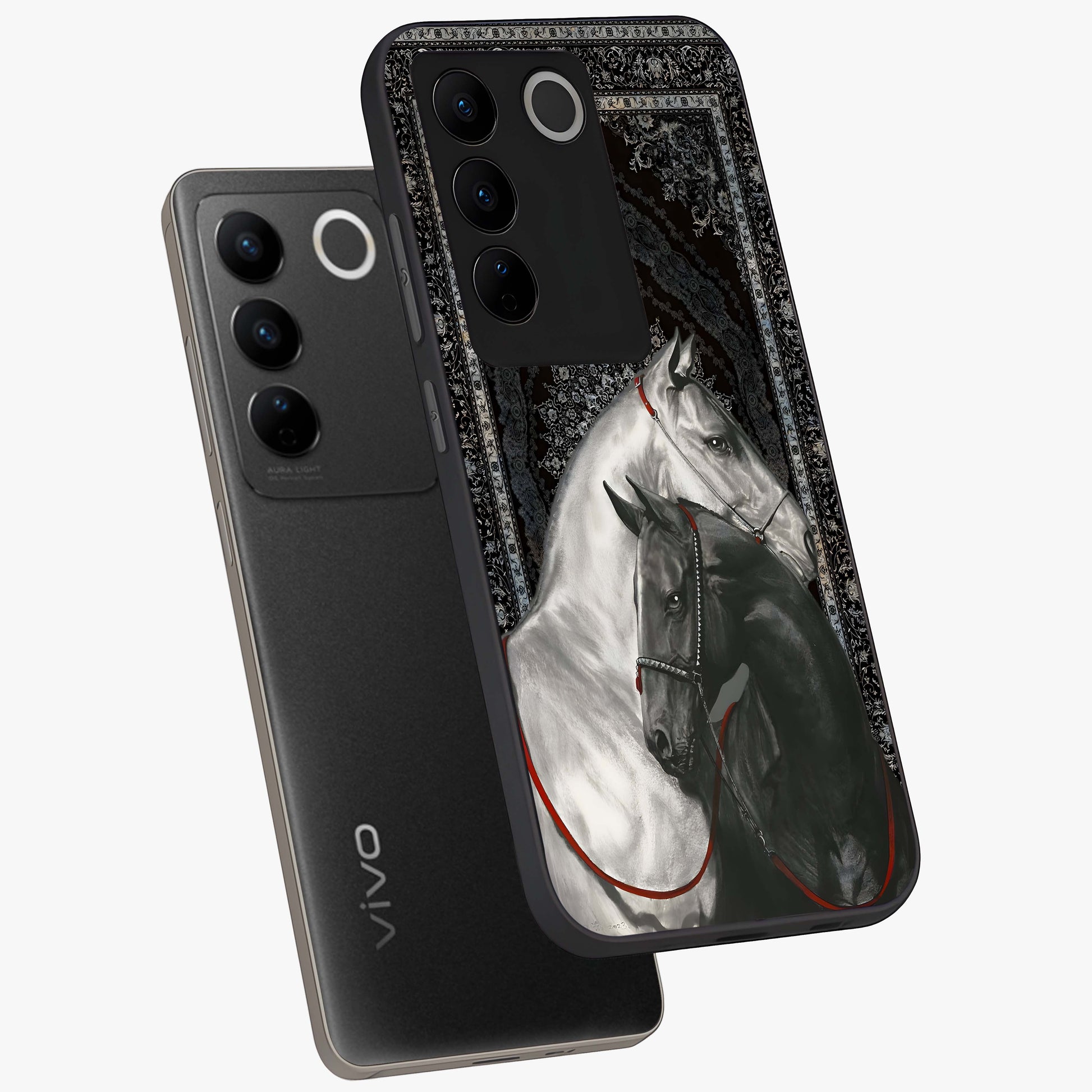 Majestic Ride Legacy Glass Case displayed in angled mockup highlighting sleek vehicle design with bold racing aesthetic.