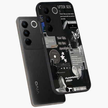 Midnight Love Echo Glass Case displayed in angled mockup highlighting elegant love inspired design with deep aesthetic style.