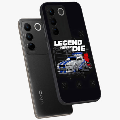 Midnight Racing Legacy Glass Case displayed in angled mockup highlighting dynamic automotive design with bold midnight aesthetic.