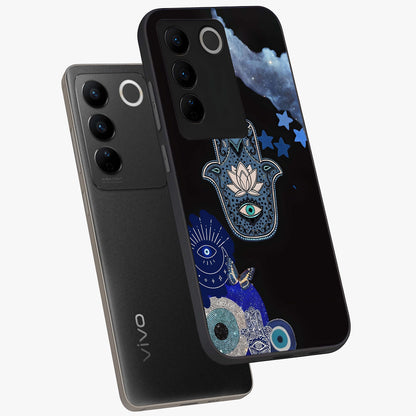 Mystic Hand Aura Glass Case displayed in angled mockup highlighting magical aura design with spiritual aesthetic style.
