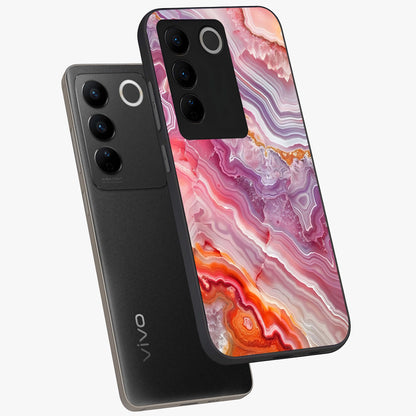 Rose Quartz Marble Glass Case displayed in angled mockup highlighting elegant marble pattern with soft aesthetic style.