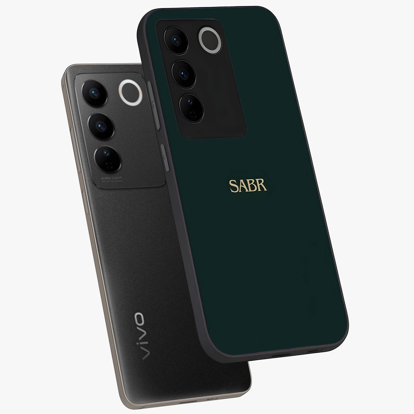 Sabr Minimal Patience Glass Case displayed in angled mockup highlighting simple inspirational design with clean aesthetic style.