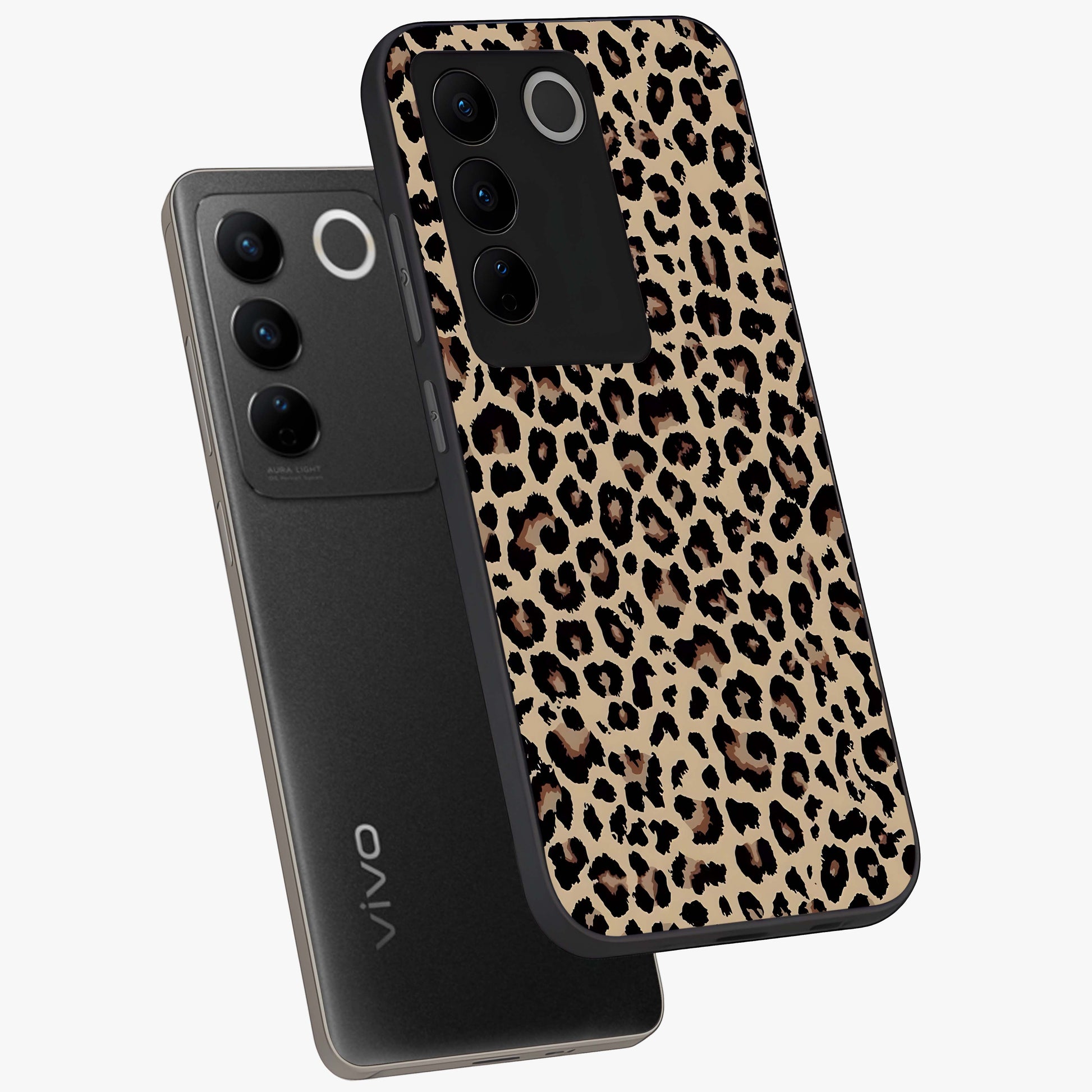 Savage Chic Pattern Glass Case displayed in angled mockup highlighting bold fashion inspired design with chic aesthetic.