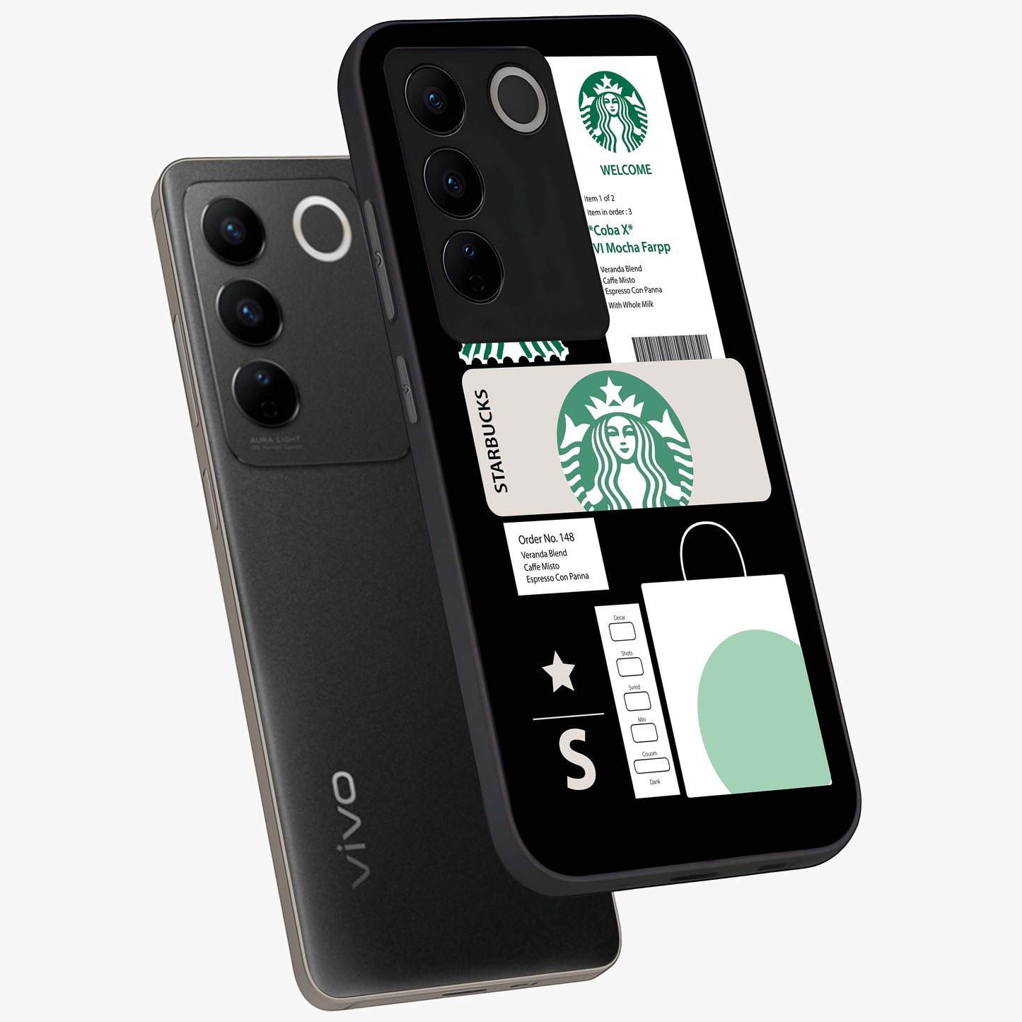 Starbucks Mocha Glass Case displayed in angled mockup highlighting stylish mocha themed design with cozy café aesthetic.