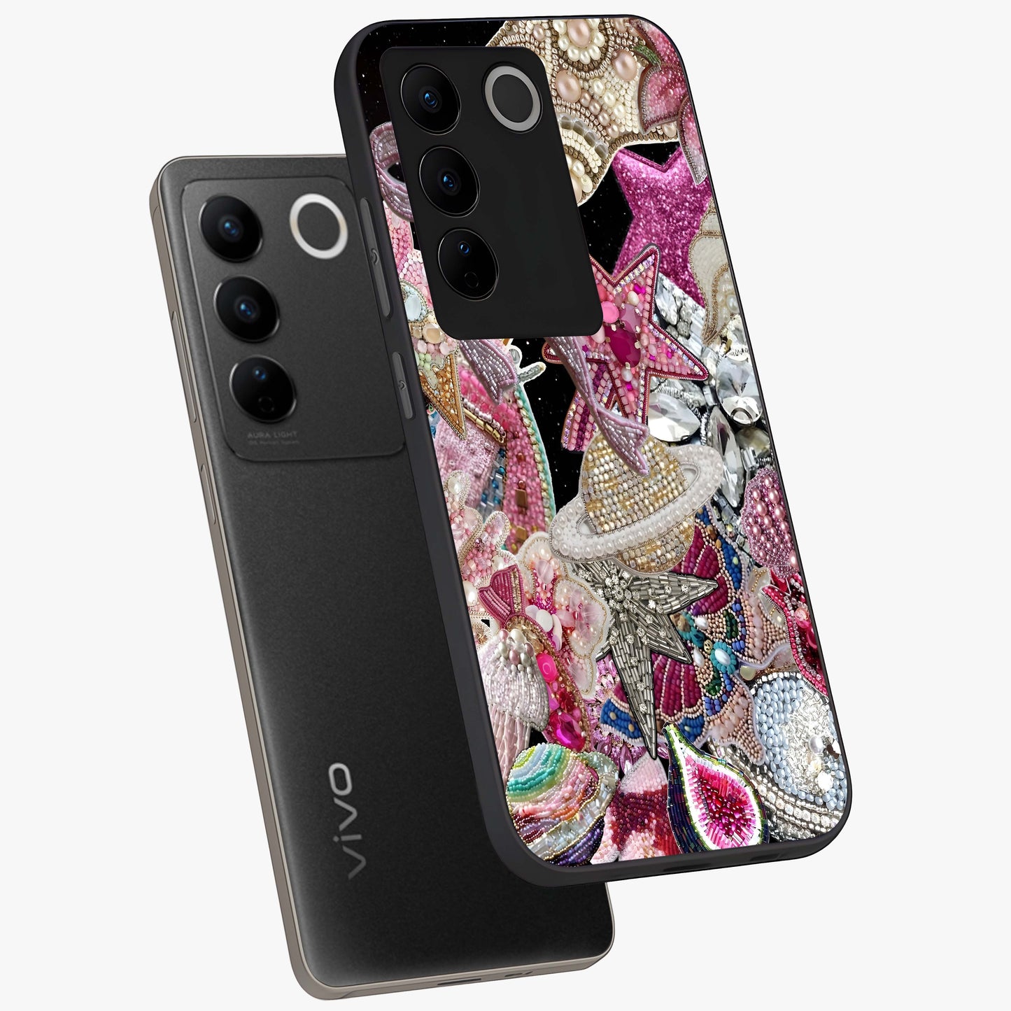 Starlit Jewel Dream Glass Case displayed in angled mockup highlighting glowing celestial jewel design with dreamy aesthetic.