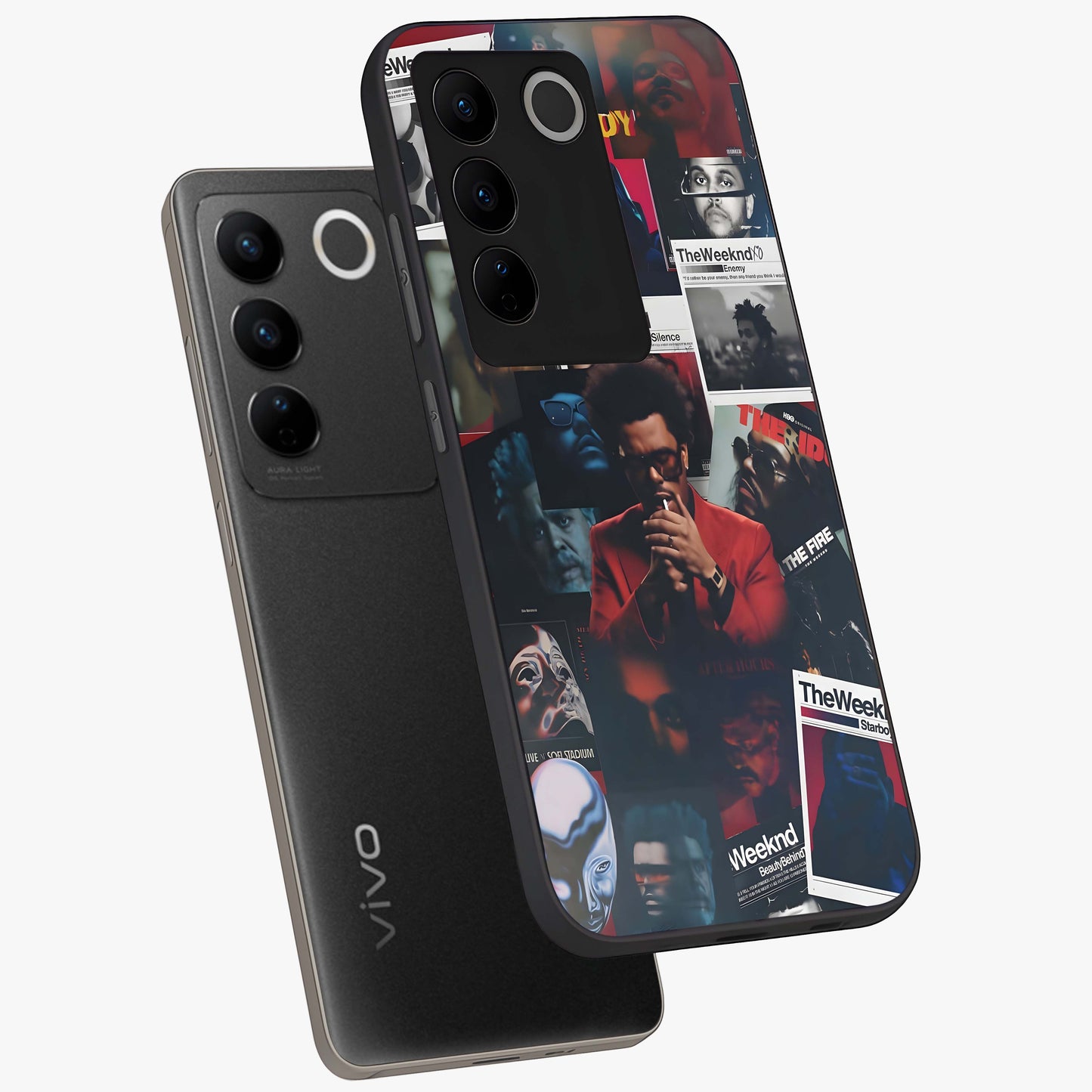 The Weeknd Glass Case displayed in angled mockup highlighting stylish pop culture inspired design with modern aesthetic.