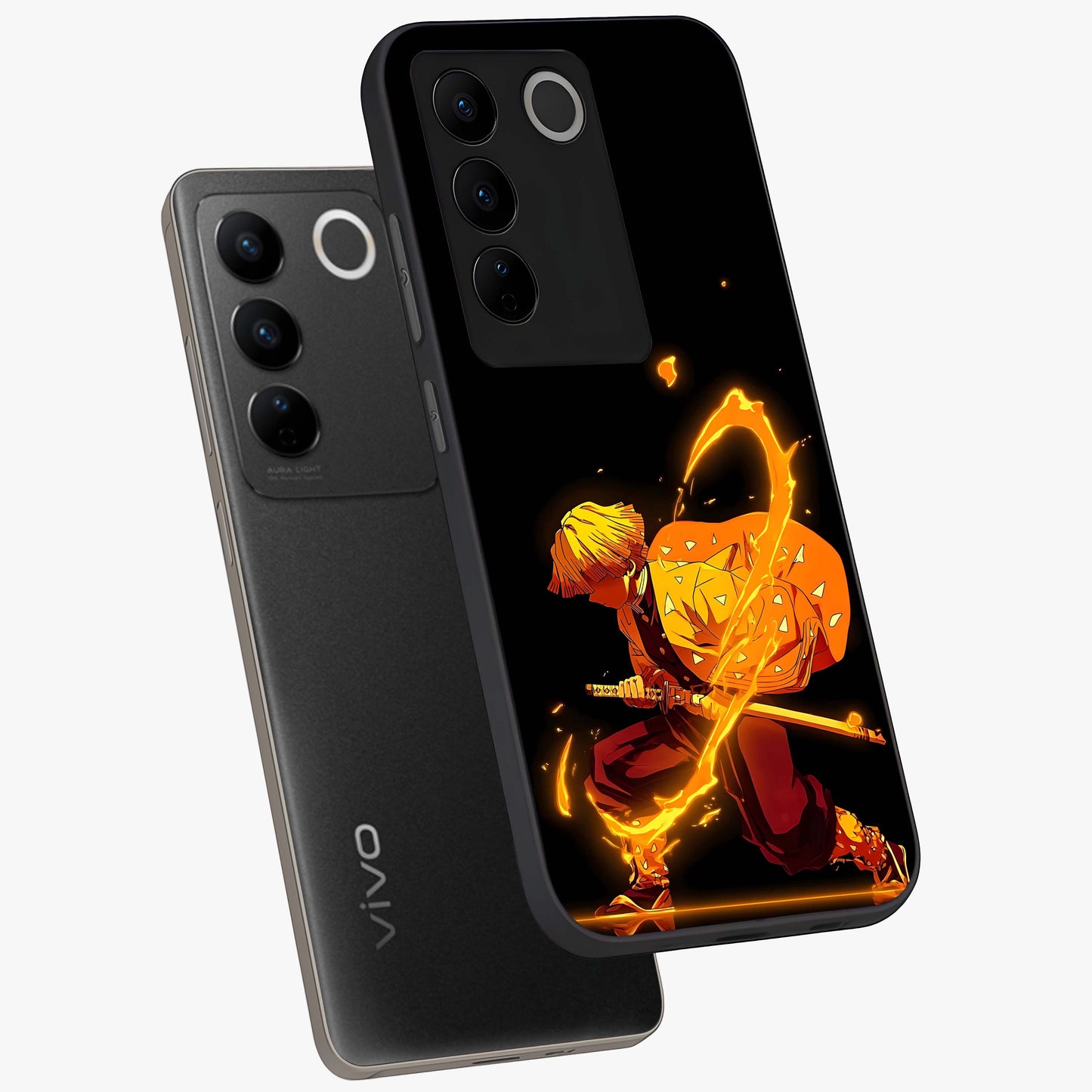 Thunder Flame Execution Glass Case displayed in angled mockup highlighting dramatic fire themed design with intense fantasy aesthetic.