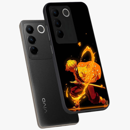 Thunder Flame Execution Glass Case displayed in angled mockup highlighting dramatic fire themed design with intense fantasy aesthetic.