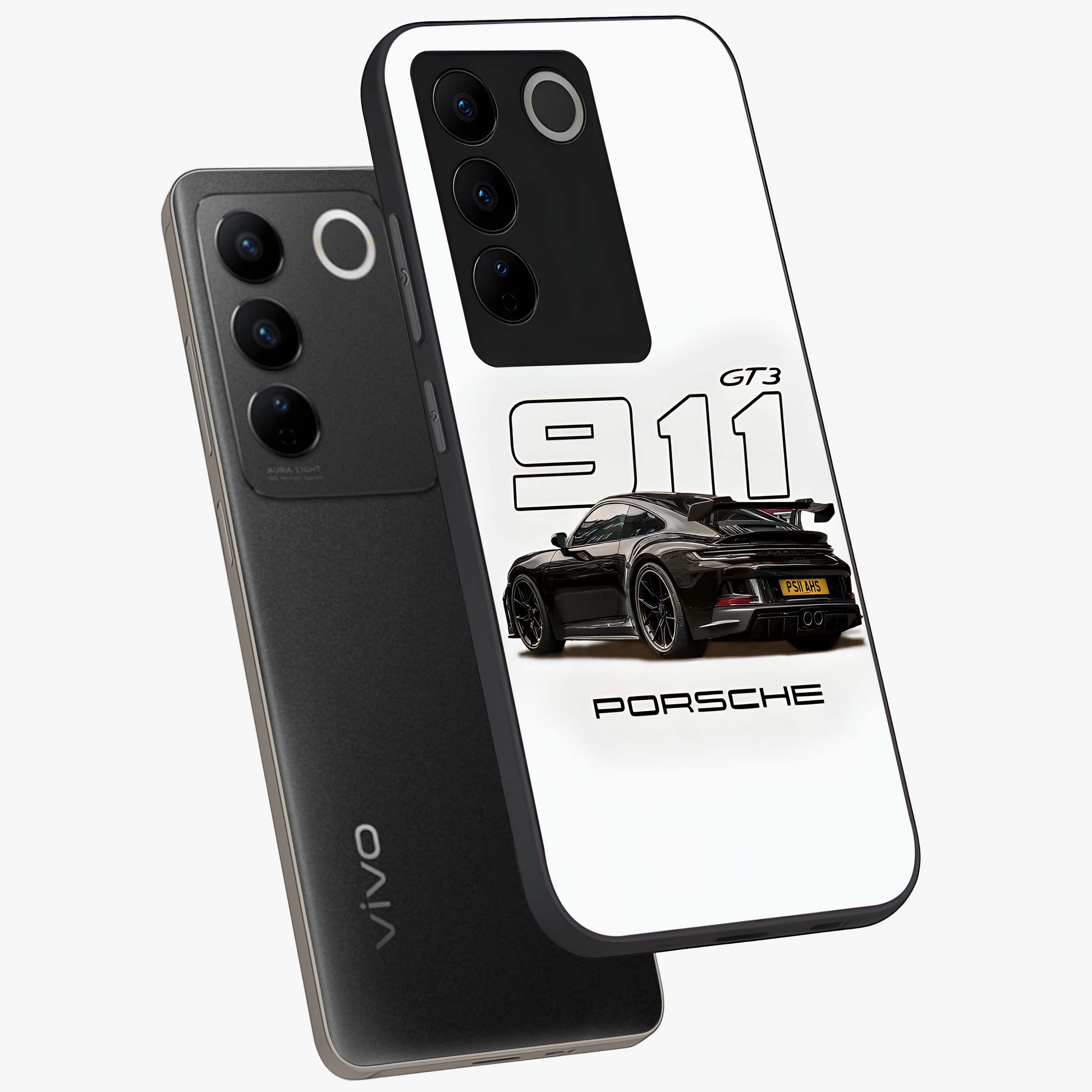 Turbo Legacy Icon Glass Case displayed in angled mockup highlighting dynamic automotive design with performance aesthetic.
