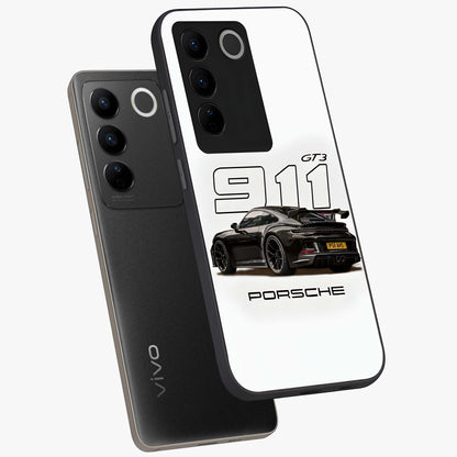 Turbo Legacy Icon Glass Case displayed in angled mockup highlighting dynamic automotive design with performance aesthetic.